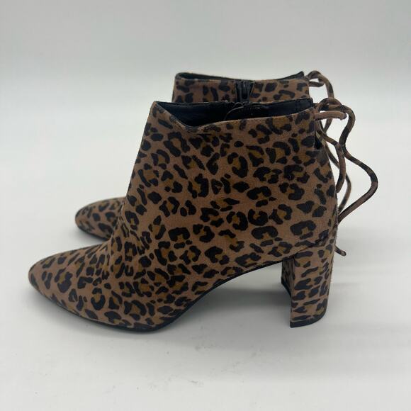 Stuart Weitzman Lofty Cheetah Print Ankle Boots Brown Black Womens Size 5 - Picture 8 of 14